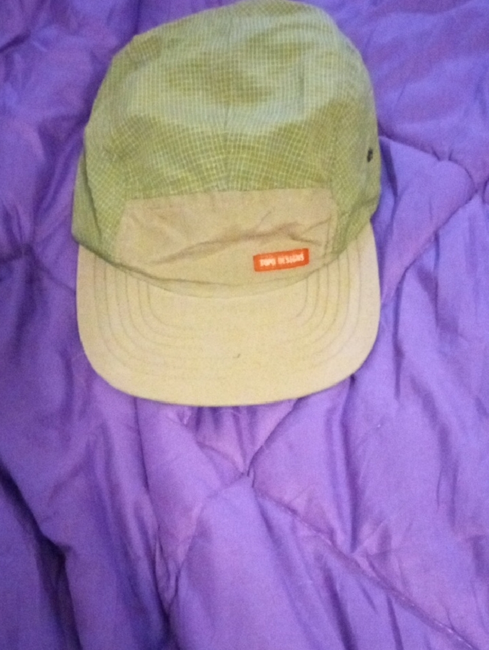 Topo Designs Olive Green and Tan Five-Panel Cap
